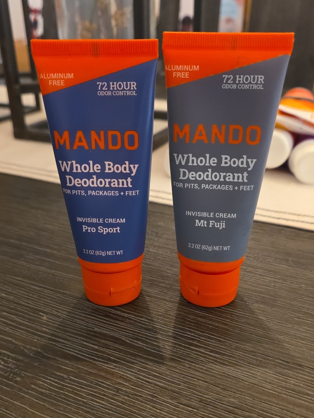 2 Mando Whole Body Deodorant Invisible Cream For Men - Blue & Orange
